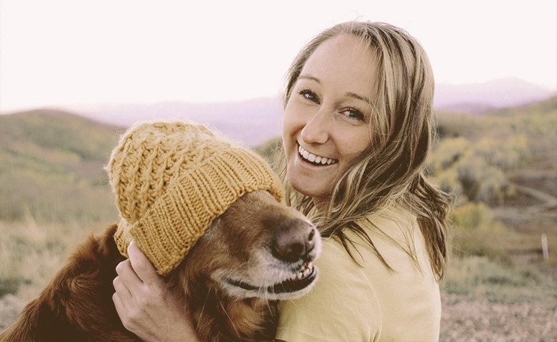 They’ll make you laugh. girl covering dog's eyes