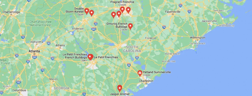 Screenshot of a map in Google Maps