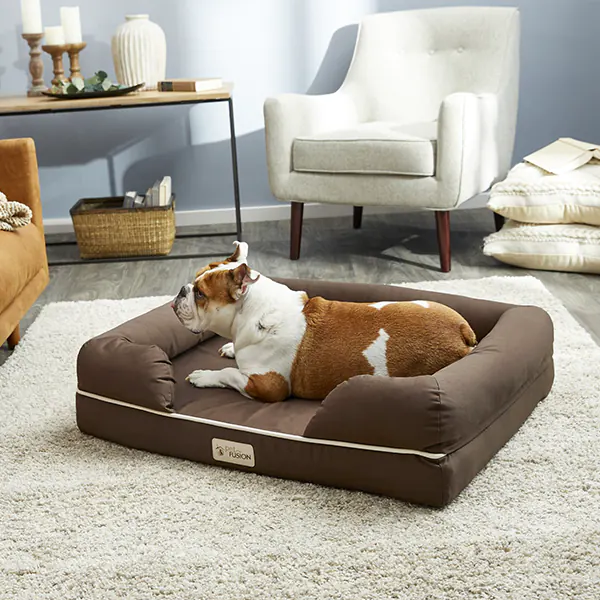 PetFusion Ultimate Lounge Memory Foam Bolster Dog Bed