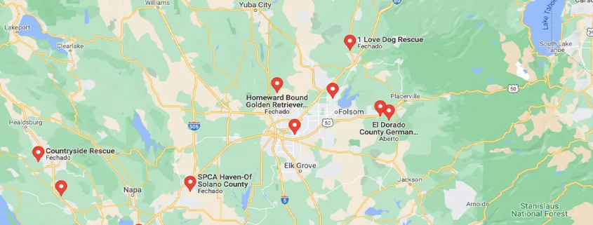 Screenshot of a map in Google Maps