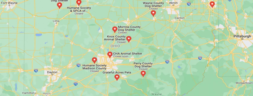 Screenshot of a map in Google Maps