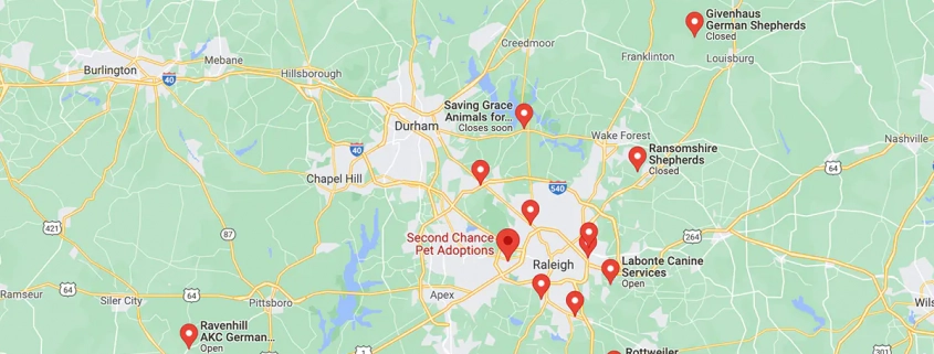 Screenshot of a map in Google Maps