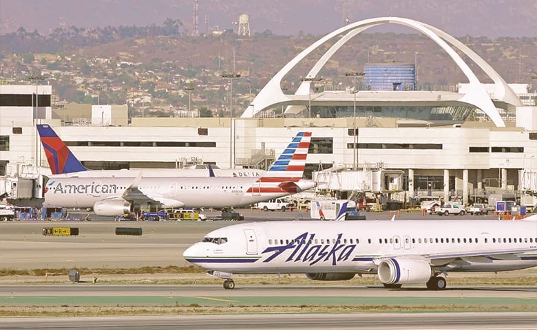 Airport with several planes Airport with several planes