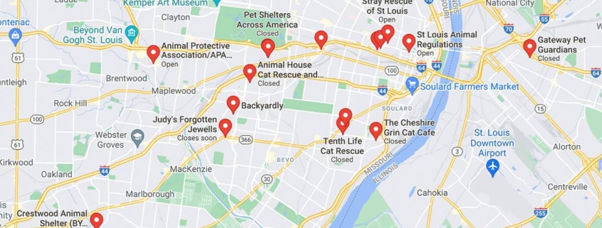 Screenshot of a map in Google Maps