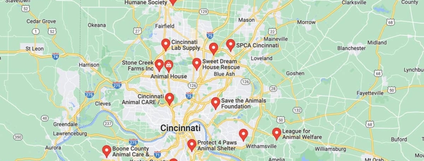Screenshot of a map in Google Maps