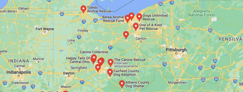 Screenshot of a map in Google Maps