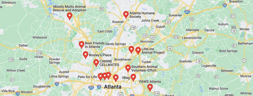Screenshot of a map in Google Maps