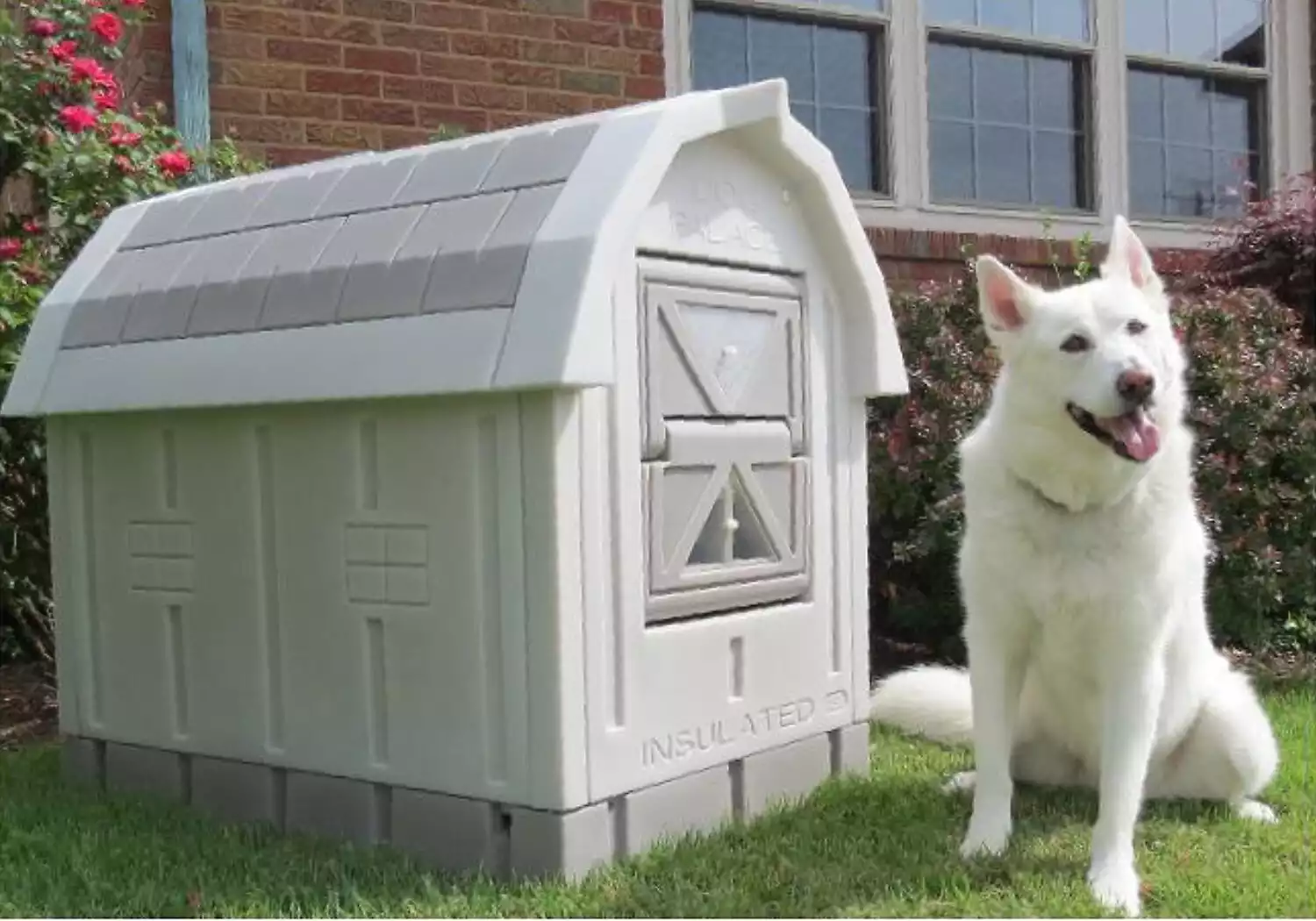 Dog Palace Dog House & Fleece Bed, Grey/Taupe