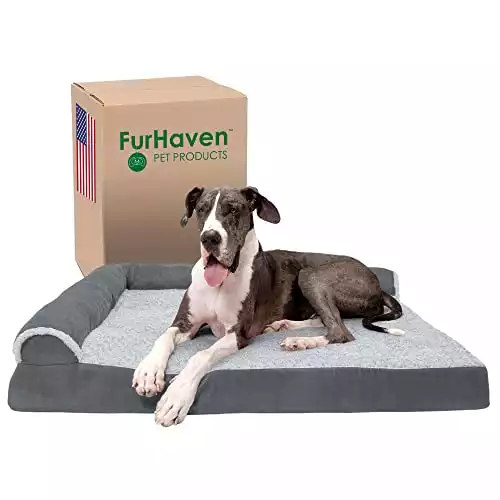 Furhaven Orthopedic Dog Bed with Removable Bolsters & Washable Cover