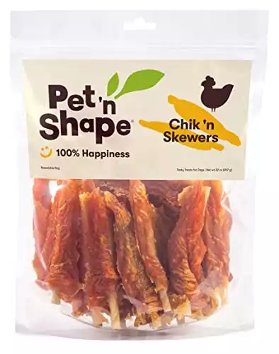 Pet 'n Shape Chik 'n Skewers – Chicken Wrapped Rawhide Dog Treat