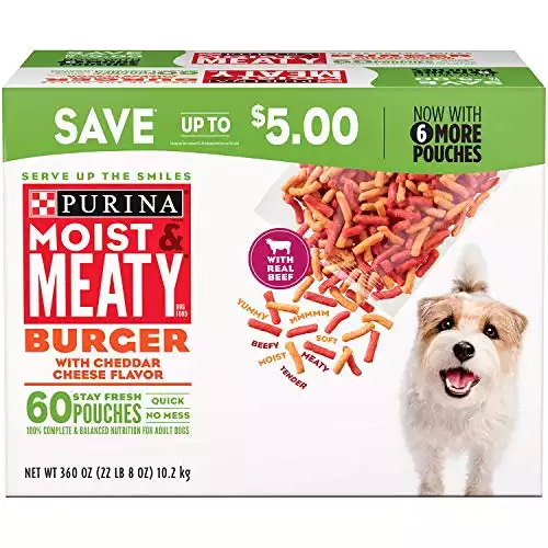 Purina Moist & Meaty Burger with Cheddar Cheese Flavor Adult Dog Food