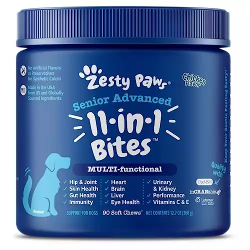 Zesty Paws Senior Advanced Multivitamin Supplements